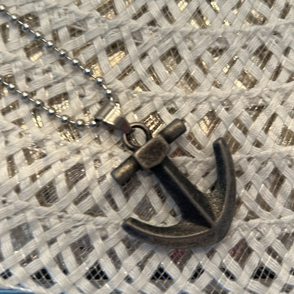 Black Anchor Pendant Necklace